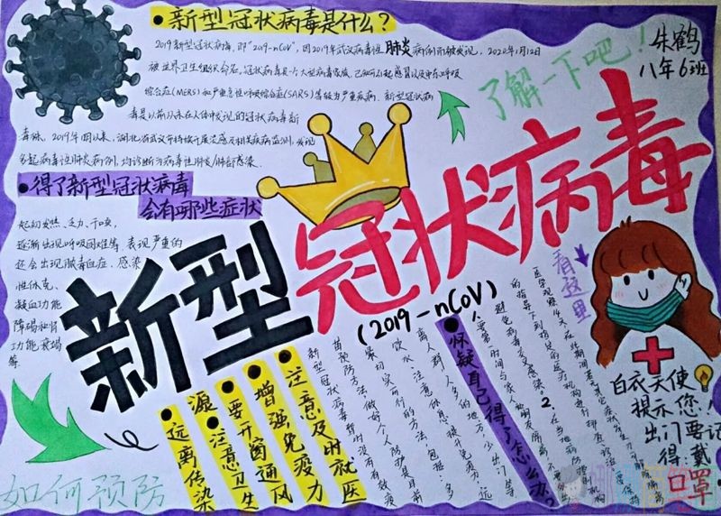 关于新型病毒肺炎疫情的手抄报图片