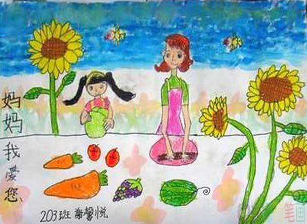 三八妇女节儿童绘画作品