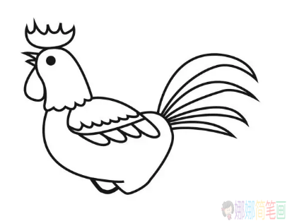 大公鸡儿童简笔画,公鸡怎么画