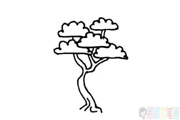 各种类型的大树简笔画图片