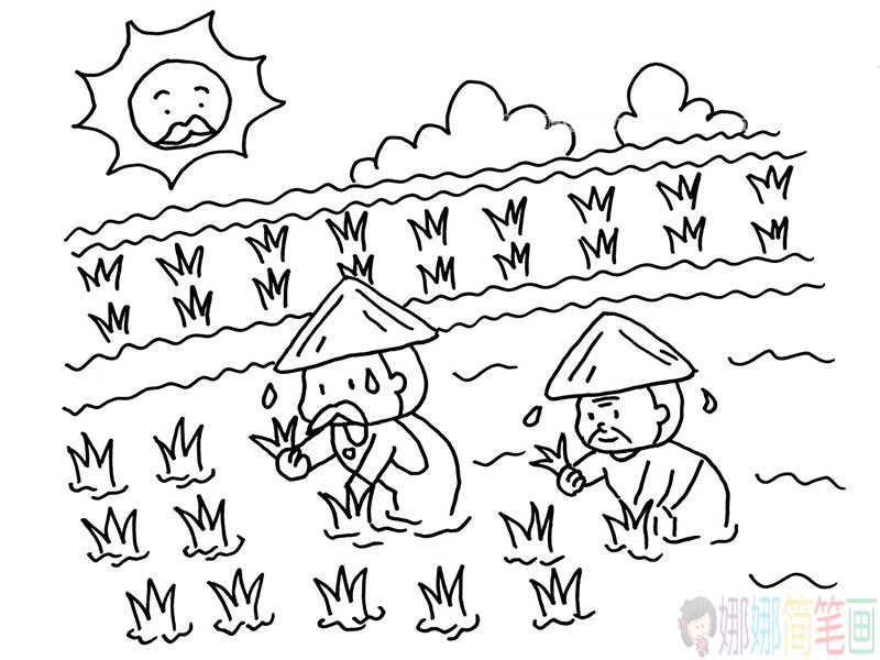 农民伯伯简笔画图片