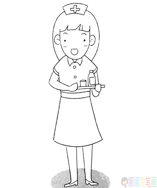 护士姐姐简笔画图片步骤