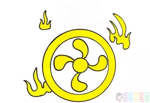 哪吒的风火轮简笔画,风火轮怎么画