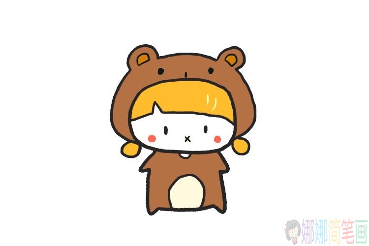 一组可爱的小娃娃儿童简笔画图片