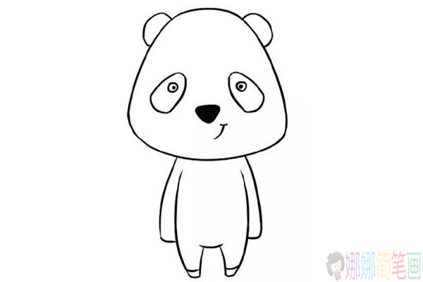 可爱的大熊猫儿童简笔画图片教程