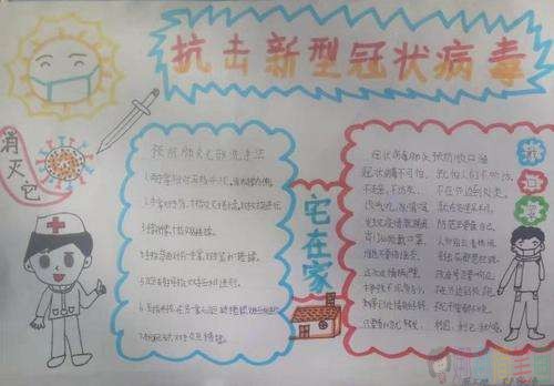关于新型肺炎的手抄报图片