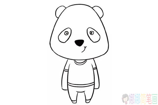 可爱的大熊猫儿童简笔画图片教程