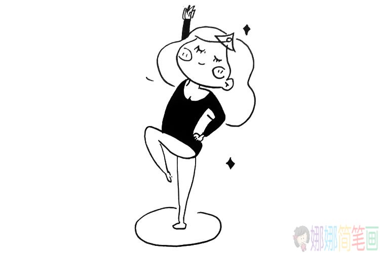跳舞的小女孩简笔画图片