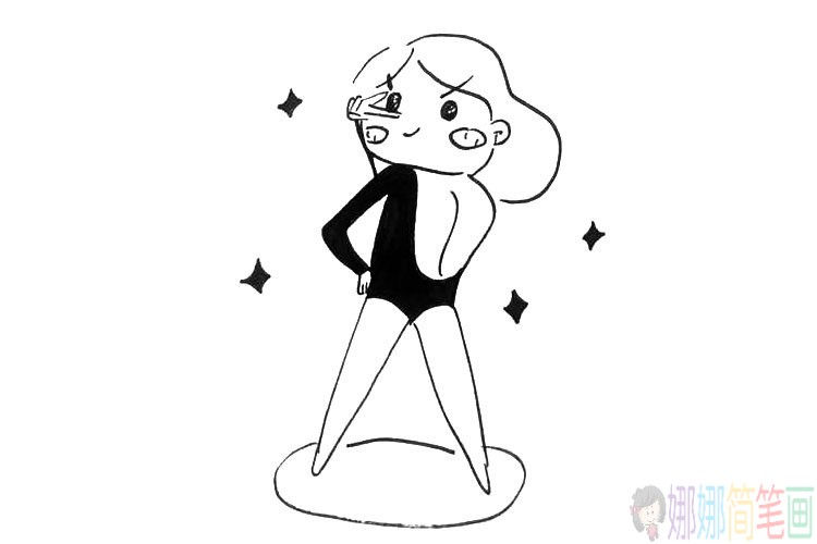 跳舞的小女孩简笔画图片