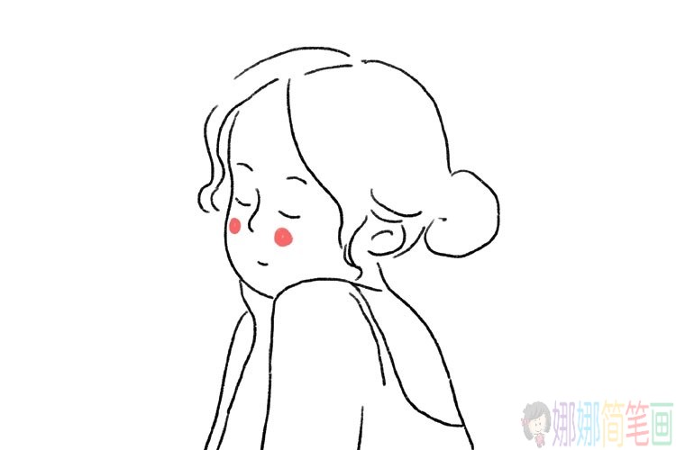 可爱的长发女孩简笔画图片