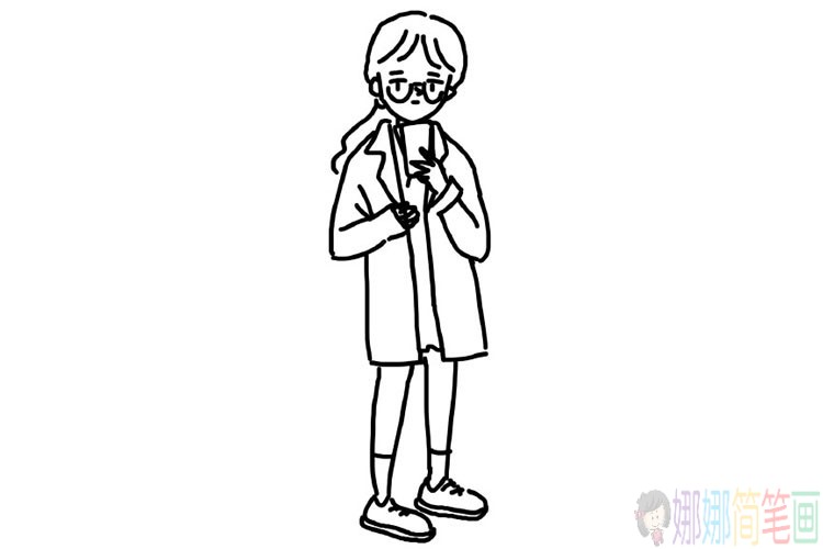 成熟女孩填色图简笔画图片