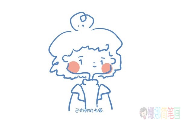 一组时尚的小女孩简笔画图片
