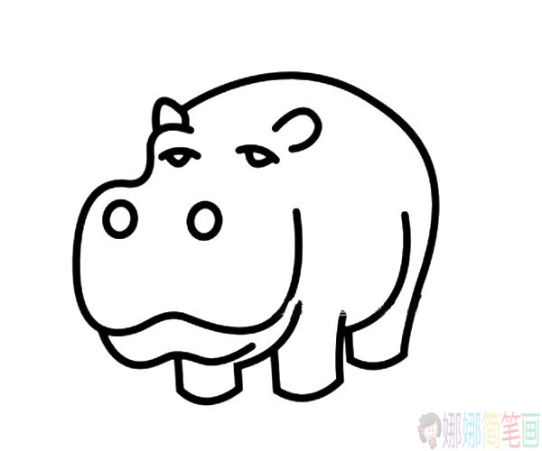 五张可爱的河马简笔画图片