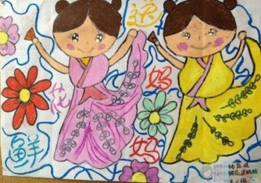 三八妇女节儿童绘画作品