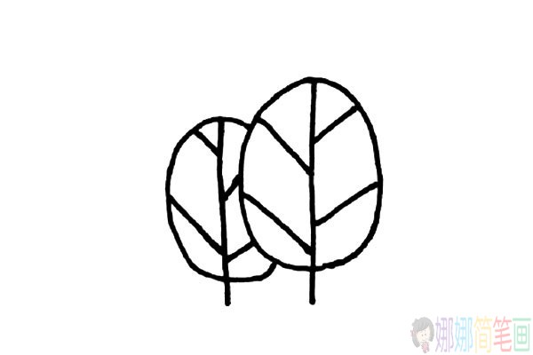 各种类型的大树简笔画图片