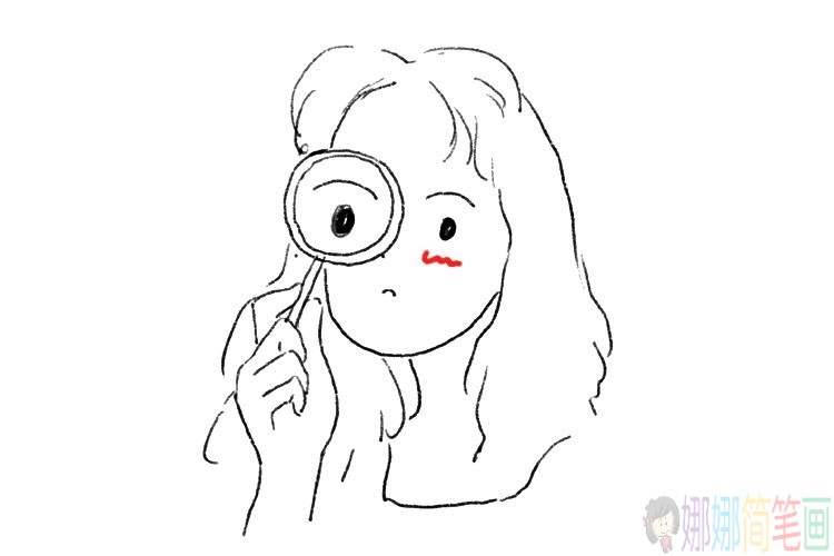 可爱的长发女孩简笔画图片