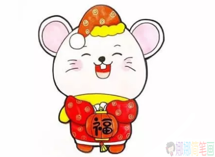 鼠年生效简笔画,可爱的生肖鼠简笔画