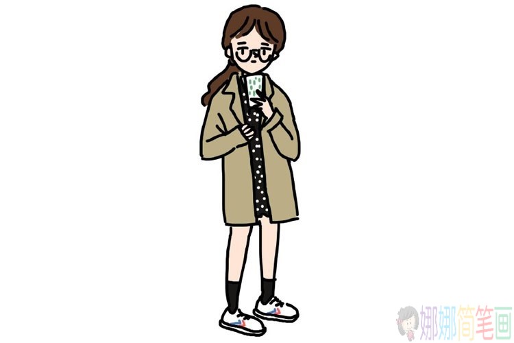 成熟女孩填色图简笔画图片