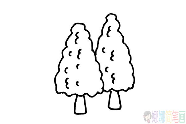 各种类型的大树简笔画图片