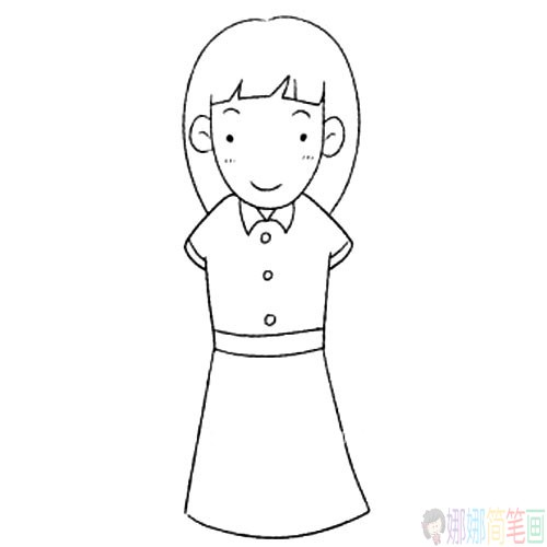 护士姐姐简笔画图片步骤