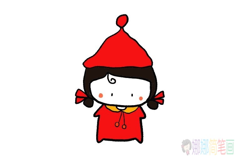一组可爱的小娃娃儿童简笔画图片