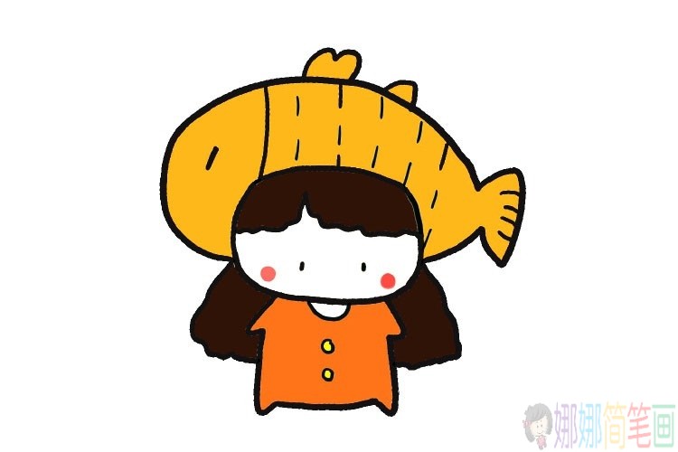 一组可爱的小娃娃儿童简笔画图片