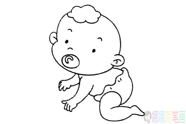 可爱的小婴儿简笔画图片教程