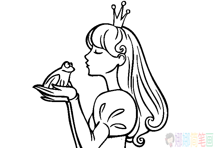 青蛙王子与公主人物简笔画图片