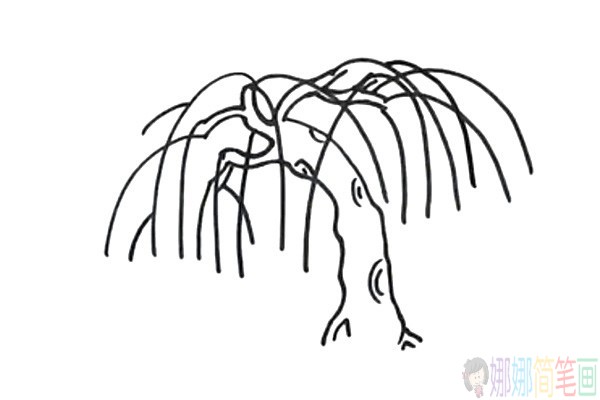 简单漂亮的柳树简笔画图片教程