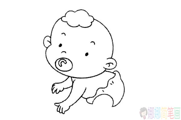可爱的小婴儿简笔画图片教程