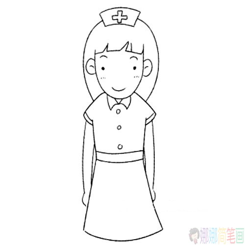 护士姐姐简笔画图片步骤
