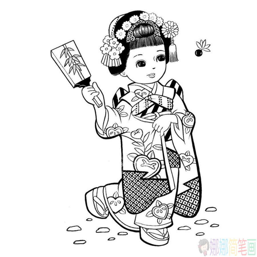 四张超漂亮的古典美女简笔画图片