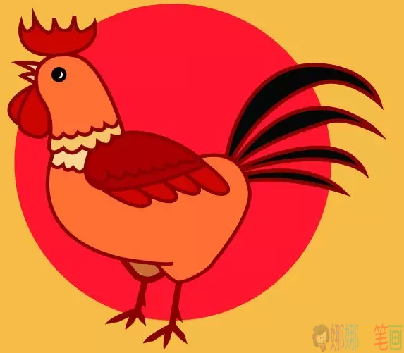大公鸡儿童简笔画,公鸡怎么画