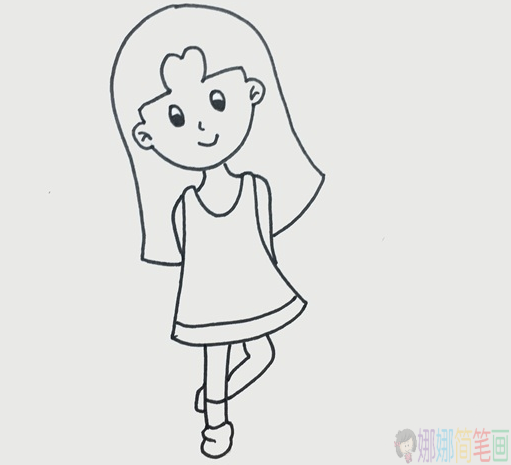 漂亮简单的少女简笔画教程