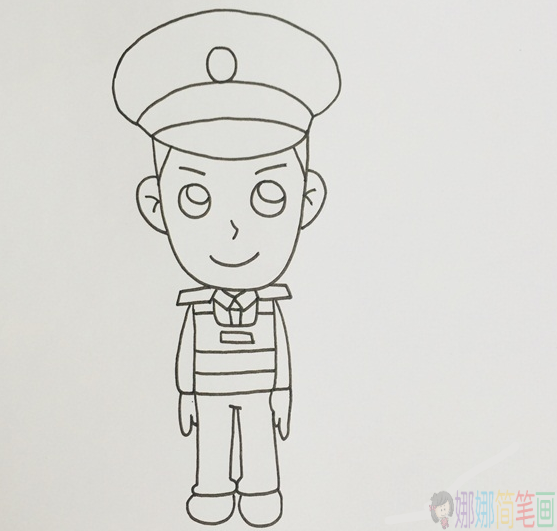 警察叔叔简笔画,警察儿童简笔画