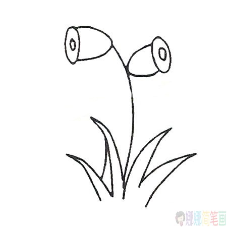 一组喇叭花儿童简笔画图片