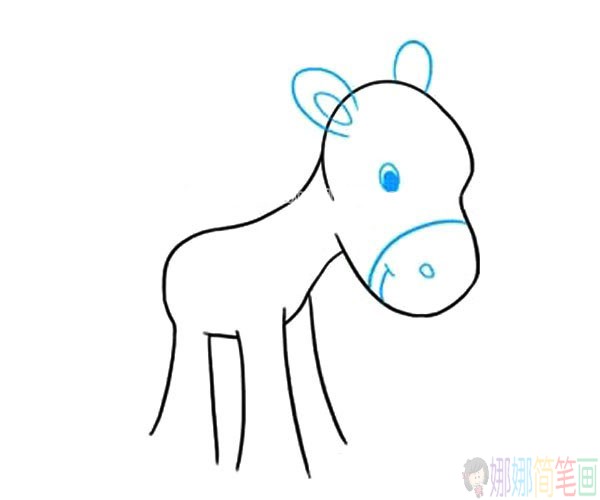 英俊的小马简笔画,小马幼儿简笔画