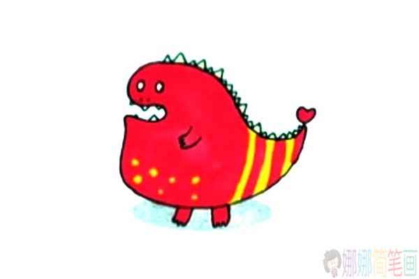 一组呆萌可爱的恐龙简笔画图片