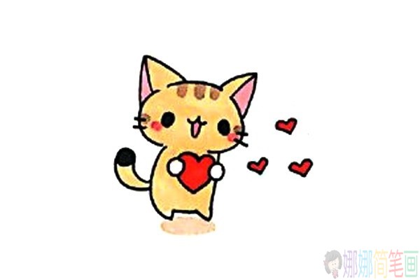 一组可爱的小猫咪简笔画图片