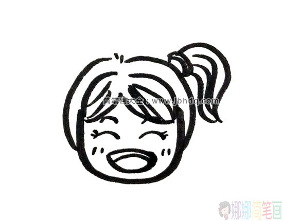 6张简单的女生人物头像简笔画