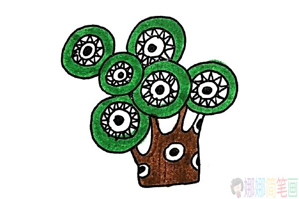 一组简单漂亮的小树简笔画