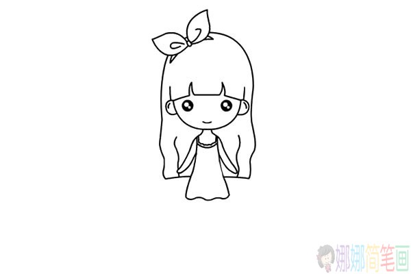可爱漂亮的小女孩简笔画图片
