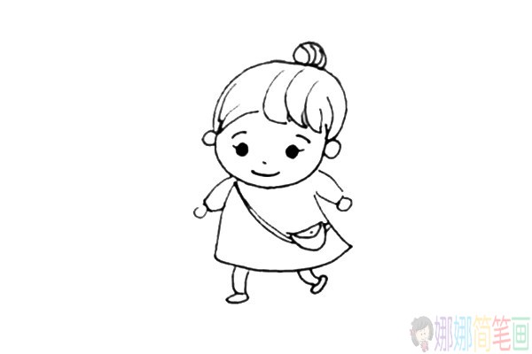 购物回来的妈妈简笔画教程