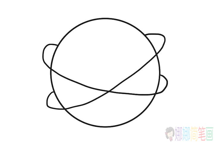 太空行星儿童简笔画