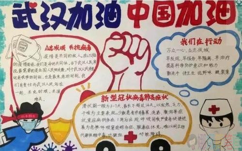 关于抗击肺炎的幼儿简笔画图片