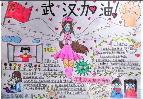 预防肺炎武汉加油儿童画