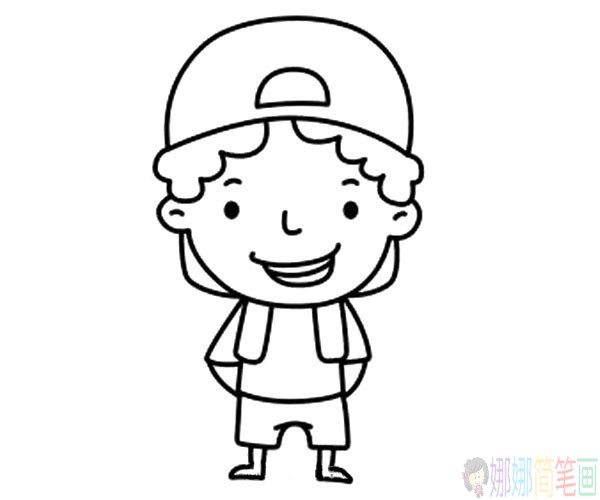 小男孩人物简笔画图片步骤