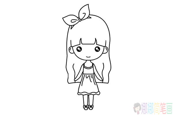 可爱漂亮的小女孩简笔画图片