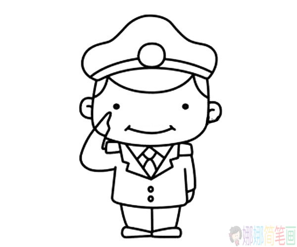 Q版警察简笔画图片教程