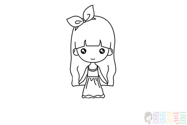 可爱漂亮的小女孩简笔画图片